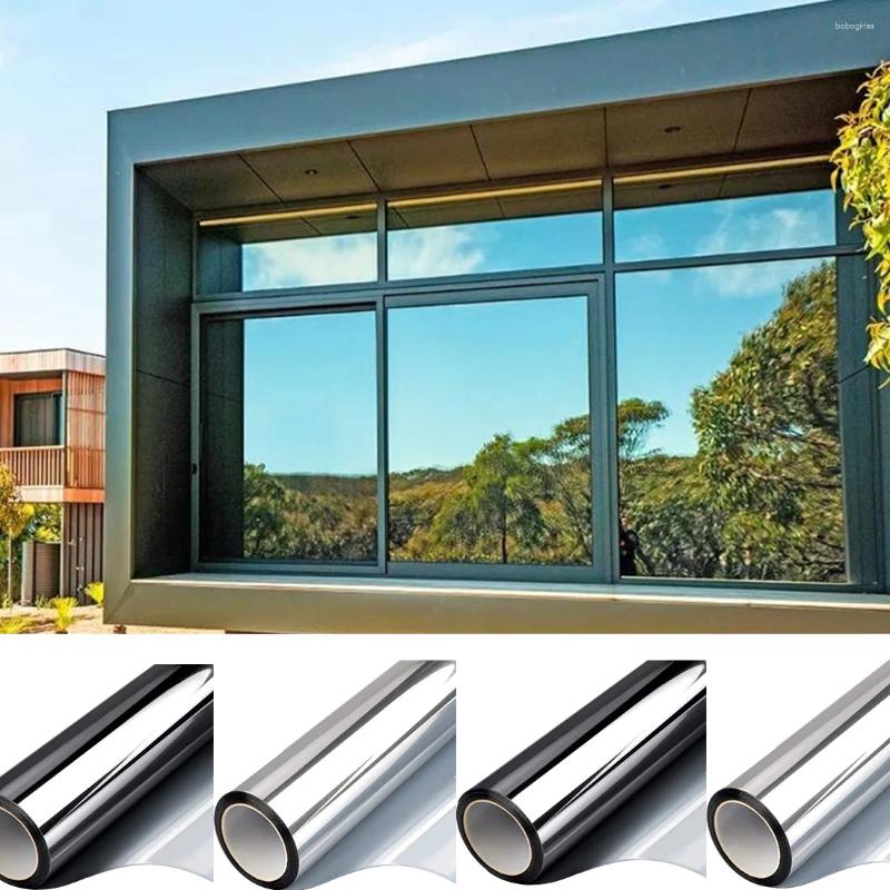Window Stickers One-Way Mirror Glass Film Privacy Self Adhesive Residential Heat Control Glare Reduction Anti UV Tinting