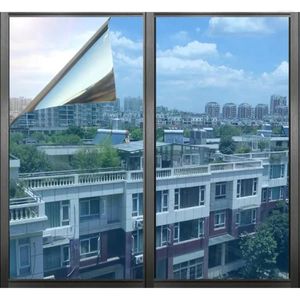 Autocollants de fenêtre dans un sens solaire miroir décoratif intimité intimité auto-adhésive en verre autocollant teinte de bureau à domicile réfléchissant décor