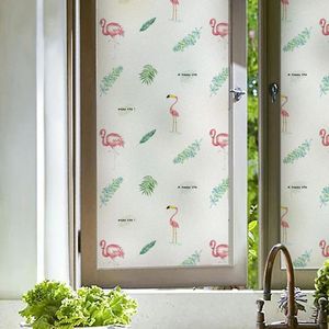 Vensterstickers plant foto glas sticker anti-glare ondoorzichtige statische matte film badkamer piepenbestendig