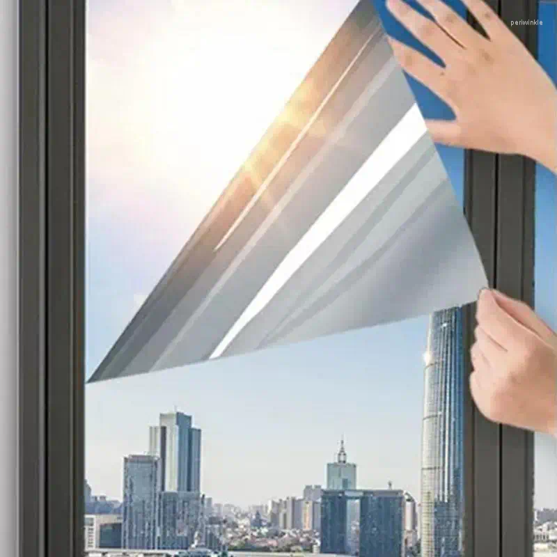 Window Stickers Privacy Film One Way Mirror Daytime Anti UV Sun Blocking Heat Control Reflective Glass Tint Sticker For Home Office