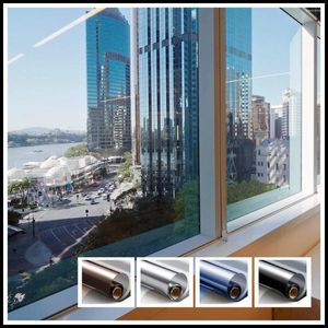 Autocollants de fenêtre Film de confidentialité unidirectionnel UV blocage du soleil contrôle de la chaleur verre teinte statique pour le bureau à domicile