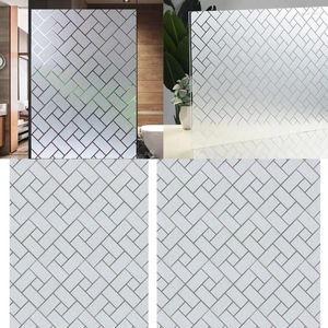 Stickers de fenêtre Film d'intimité Film en verre statique Clings Mur pour la porte anti-UV Protections Contrôle de chaleur Décoration 40ja