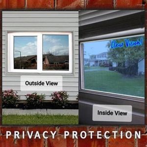 Stickers de fenêtre Miroir réfléchissant Silver Grey Film anti uv TINT Daytime dans un sens Office Protection de la vie privée Blocage du soleil Contrôle de chaleur