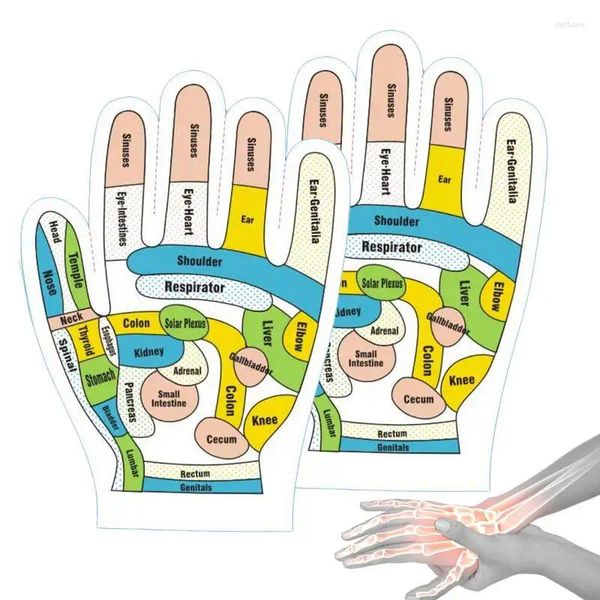 Pegatizas de ventana Reflexología Guantes de guantes de impresión Inglés