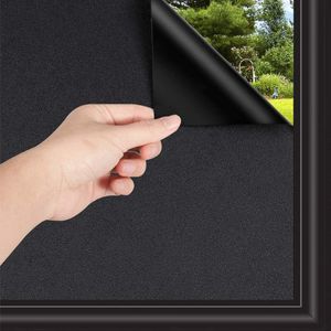 Window Stickers Removable 100% Light Blocking Darkest Window Film Static Total Blackout Glass Privacy Darkening Window Tint Black Window Sticker 230725