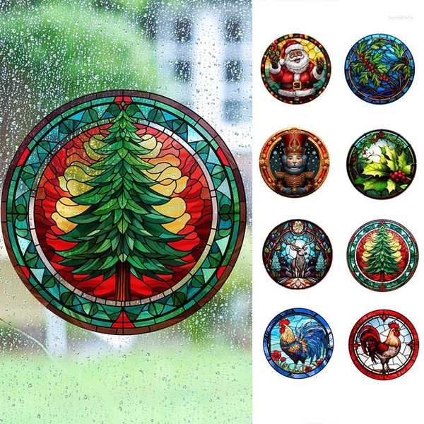 Autocollants de fenêtre amovible PVC Film Verre électrostatique Electrostatic Red Taching Birds Anti-Collision Sticker Christmas Home Decoration