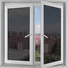 Stickers de fenêtre Film de verre auto-adhésif Perforé Mesh Self Adhesive Black parsemé dans une façon d'intimité
