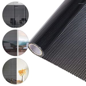 Raamstickers Zelfklevende Mesh Film Privacy Kamer Verduisterende Glas Sticker Anti-uv Gestippelde Cling Voor Thuiskantoor