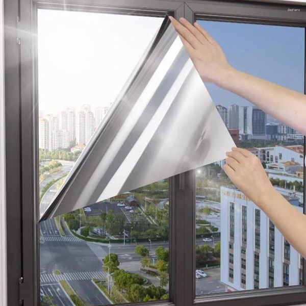 Stickers de fenêtre Film d'isolation solaire Film anti-brillant Balcon de verre anti-effondrement des dieux d'ombrage à sens unique
