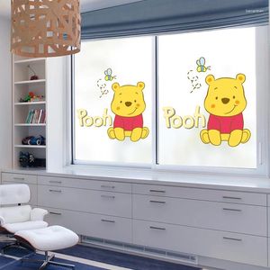 Pegatinas de ventana estática Frosta de vidrio Cartoon Lindo Balcón de papel autoadhesivo de dormitorio Opaco