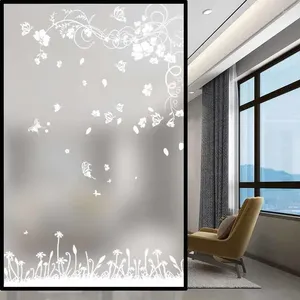 Raamstickers Statische glasfilm Badkamer Anti-glare Balkon Schuifdeur Transparante, ondoorzichtige matte sticker