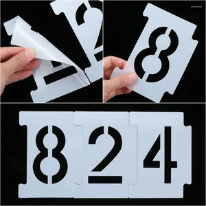 Raamstickers stencilkit 0-9 nummers en 26 letters herbruikbare stencils 6 inch lang met tape voor postbox-adres schilderen