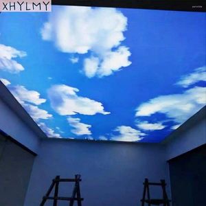 Autocollants de fenêtre Sun Salle Shade Film décoratif tachée d'auto-adhésif bleu ciel blanc nuage anti-UV Balconie de verre autocollant