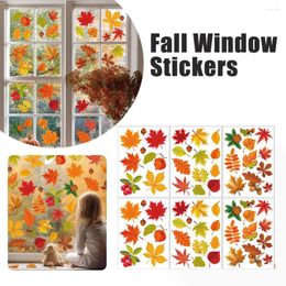 Raamstickers Thanksgiving Day Wall Sticker Home Warm Decoratie Maple Glass Glueless Art PVC Decal Autumn Door Le H9O1