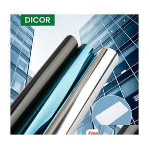 Pegatizas de ventana Top Tway Mirror Film Selfadhesive Reflective Solar Privacy Tint para casa Azul Sier Glass Drop entrega Jardín Dec Dhylj