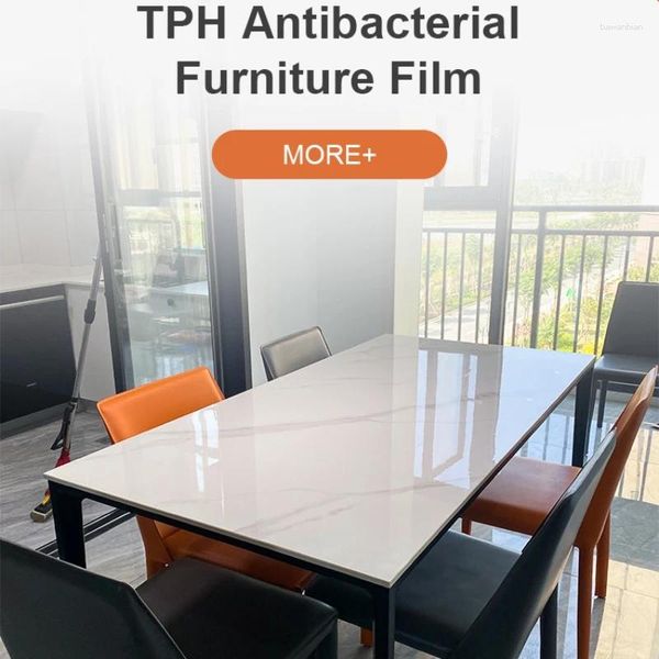 Pegatizas de ventana Película protectora transparente Protección contra la superficie a prueba de agua impermeable para muebles Desk Glass Wood Glass