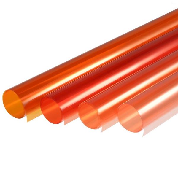 Autocollants de fenêtre Uxcell 4pcs 40x50cm Gel Couleur Filtre Papier Polyester Film Orange 85 85A 85B 85C pour Po Studio Red Head Light DIY Accessoires