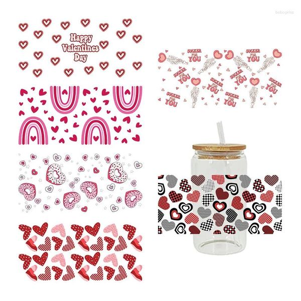 Autocollants de fenêtre Saint-Valentin UV DTF Tasses Wrap Autocollant DIY Étiquette Transfert Étanche Impression D9566