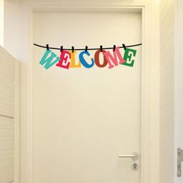 Autocollants de fenêtre Bienvenue Alphabet Motif Sticker Mural Coloré Décalque Amovible Pour La Maison Bureau Salle De Classe Décor