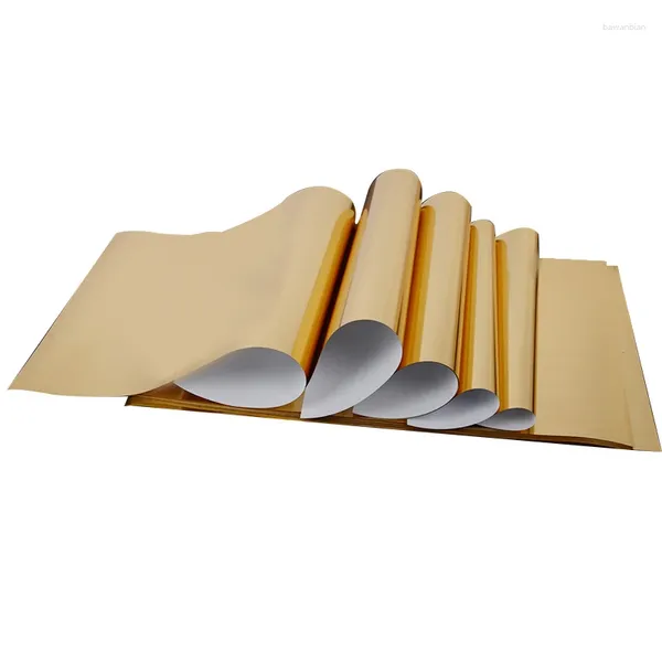 Autocollants de fenêtre en gros de feuille d'or métallique Transfert de chaleur Good Flex Vinyls 25x100cm Fer sur HTV pour les t-shirts Films faciles à couper