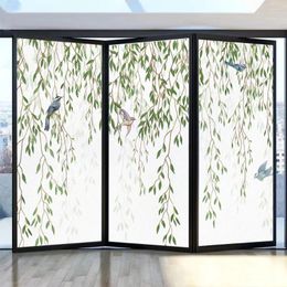 Raamstickers Windows Privacy Film Zwaluw Rieten Patroon Matglazen Deur Decoratief Zonwering Lijmvrij Statisch