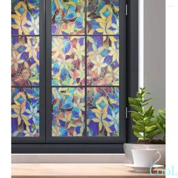 Pegatizas de ventana WXSHSH Película de vidrio manchada Privacy estática Agranada estática Magnolia Decorativa Patrón que cubre apagón