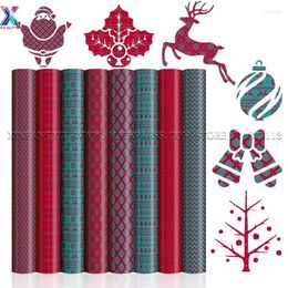 Pegatinas de ventana XFX Infusible Christmas Plaid 12 "x 12" Papel de transferencia de sublimación rojo para Cricut Joy Tazas Camiseta Tinta Jardín Bandera DIY