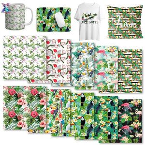 Vensterstickers XFX Plant Infusible Transfer Ink Sheet 1 PCS 12x10 In Sublimation Summer Pre-Printed Paper for Mug Press T-Shirts