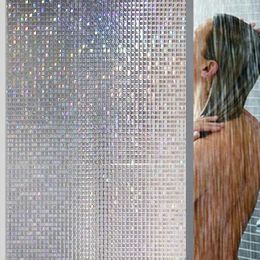 Pegatinas de ventana xunzhe 45cm 100 cm 3d Papel de mosaico tridimensional Scrub inodoro Opque Baño Celofano Película de vidrio