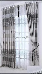 Raambekleding Textiel 1Pc Gordijnen Windows Gordijnen Europees Modern Elegant Noble Printing Schaduwgordijn Voor Woonkamer Bedroo4817750