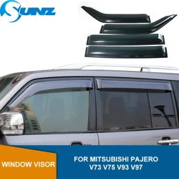 Visor de ventana para Mitsubishi Montero Pajero V73 V75 V93 V97 Escudos de viento Guardias de lluvia solar Accesorios exteriores de viento lateral