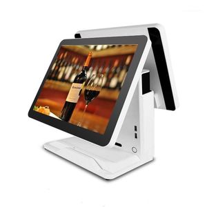 Sistemas táctiles de terminal de Windows Punto de venta de pantalla dual de 15 pulgadas + 15 pulgadas para tienda minorista1