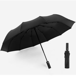 Winddichte automatische vouwen paraplu vrouwelijke mannelijke twaalf botten zwarte coating auto luxe grote zakelijke paraplu's mannen regen vrouwen gift parasol