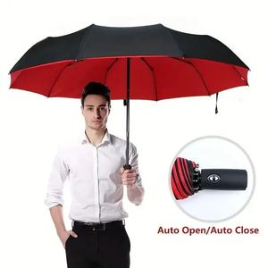 Winddichte dubbele laag volledig automatische resistent paraplu grote paraplu's parasol 10k mannen vrouwen unbrella