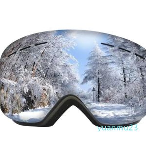 Coupe-vent hommes femmes lunettes de Ski lunettes Double couches Anti-buée grand masque de Ski lunettes de Ski neige Snowboard lunettes lunettes d'hiver