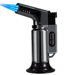 Winddichte buitenbbq Torch lichter drievoudige Turbo Pipe Gas Jet Lighters Butane Sigaret 1300 C Spray Gun Sigaar Keuken Burne3609648