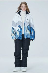 Winddicht skipak voor mannen en vrouwen Sneeuwjas Warme verdikte snowboardbroek Waterdichte skiset Est Winter 231220