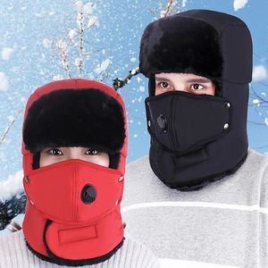 Chapeau chaud chaud chaude chapeaux de bombardiers chauds hommes femmes trappeur russe thermal thermole soldat de ski cap cap acrylique lei feng cap 231227