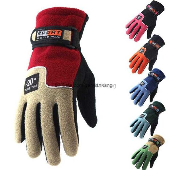 Guantes de invierno a prueba de viento para parejas, mitones para mujer y hombre, guantes de dedo completo de lana gruesa para adultos, hombres, mujeres, guantes de esquí para ciclismo