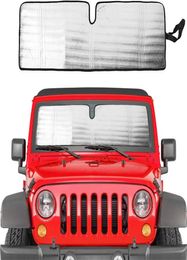 Shade de soleil du pare-brise pour 19972018 Jeep Wrangler TJ JK JKU Sunshades Bouclier thermique en aluminium Triple Structure stratifiée 9872772