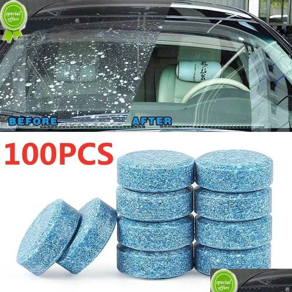 Essuie-glaces 5/10/20/40 / 100Pcs Nettoyant solide Car Windsn Essuie-glace Comprimés effervescents Verre Accessoires de nettoyage de toilettes Drop Deliv Dhgon