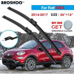 Ruitenwissers Auto Wisser Voor Fiat 500X 26 "+ 14" 2014-2017 Auto Voorruit Ruitenwissers Blades Window Wash Fit Drukknop Arm Q231107