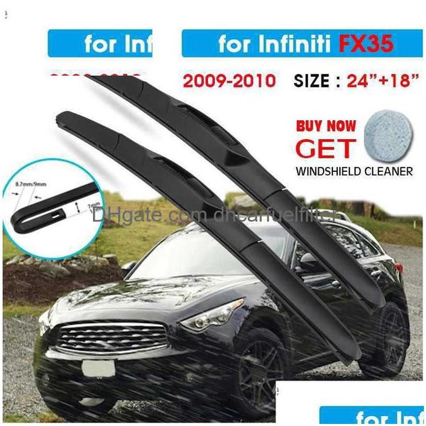 Limpiaparabrisas Limpiaparabrisas De Coche Para Infiniti Fx35 24Add18 2009-2010 Windsn Blades Window Wash Fit U Hook Arms Drop Entrega Móvil Dhdvj