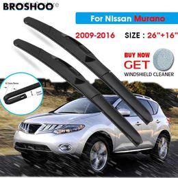 Ruitenwissers Auto Wisser Voor Nissan Murano 26 "+ 16" 2009-2014 2015 2016 Voorruit Ruitenwissers Blades Window Wash Fit U Haak Armen Q231107