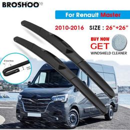 Ruitenwissers Auto Wisser Voor Renault Master 26 "+ 26" 2010-2016 Auto Voorruit Ruitenwissers Blades Window Wash Fit U Haak Armen Q231107