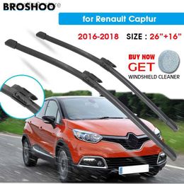 Ruitenwissers Auto Wisser Voor Renault Captur 26 "+ 16" 2016-2018 Auto Voorruit Ruitenwissers Blades Window Wash Fit Drukknop Arm Q231107