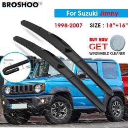 Essuie-glaces Balai d'essuie-glace de voiture pour Suzuki Jimny 18 "+ 16" 1998-2007 balais d'essuie-glace de pare-brise lavage de fenêtre ajustement bras de crochet en U Q231107