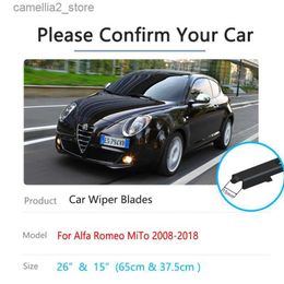 Limpiaparabrisas Para Alfa Romeo MiTo 2008~2018 Limpiaparabrisas Delantero Trasero Juego De Goma Cepillos Lavado De Ventana Parabrisas Piezas De Repuesto De Auto Gancho U J Q231107