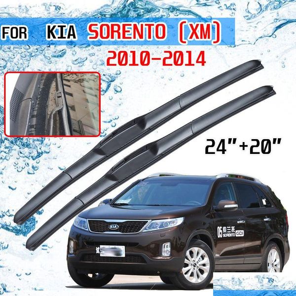 Essuie-glaces pour Kia Sorento Xm 2010 2011 2012 2013 2014 R Accessoires Avant Voiture Windsn Essuie-glace Brosses Cutter U J Hook313C Dh3Lw