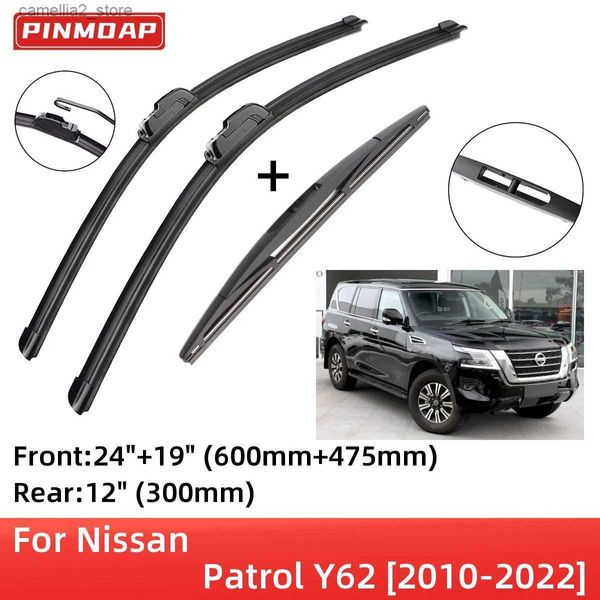 Limpiaparabrisas Para Nissan Patrol Y62 2010-2022 Limpiaparabrisas Delantero Trasero Escobillas Cortador Accesorios J Hook 2012 2013 2014 2015 2016 2017 2018 Q231107